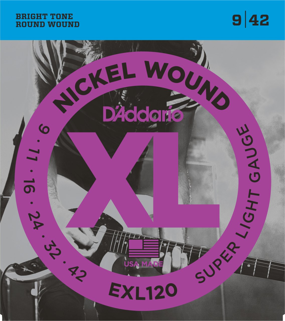 ELEKTRO GİTAR TEL SETİ, XL, 9-42, NICKEL WOUND, SUPER LIGHT GAUGE, BRIGHT TONE, ROUND WOUND