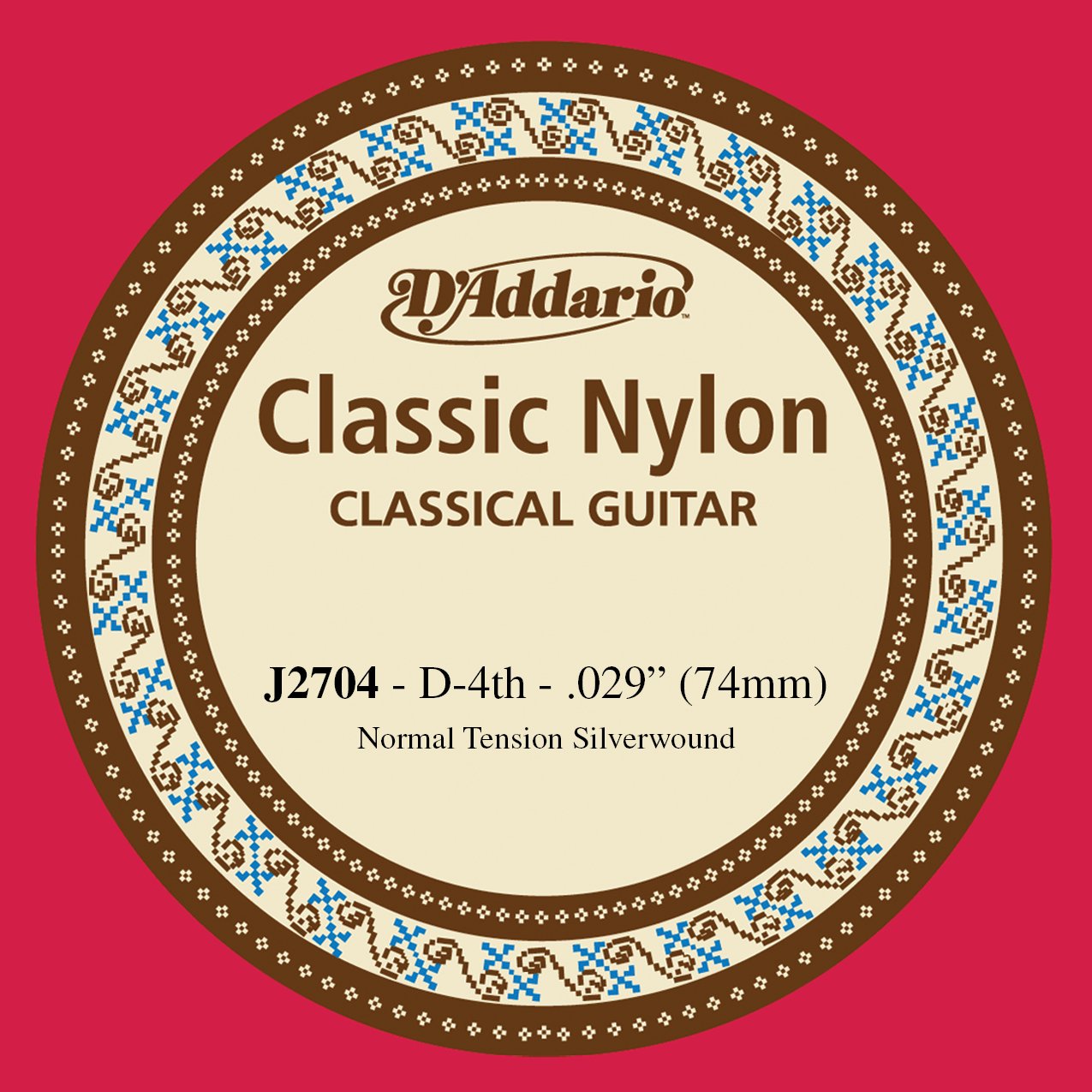 KLASİK GİTAR TEK TELİ, CLASSIC NYLON, NORMAL TENSION, SILVER PLATED CUPPER WOUND NYLON, D (RE), DÖRTÜNCÜ TEL, 0.029'' (0.74MM)