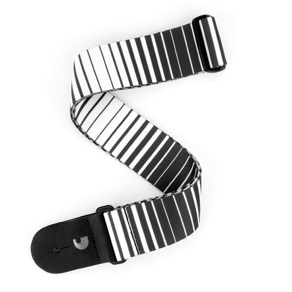 GİTAR ASKISI OPTICAL STRIPES ART- BEYAZ, 2'' (5.08CM) POLYESTER ÜZERİNE DESEN BASKI, UZUNLUK AYARI 35'' (89CM) -59.5'' (151CM), SAĞLAM VE GÜVENİLİR DE
