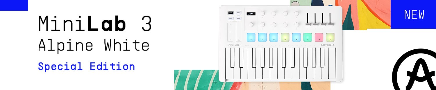 arturia-minilab-3-alphine-white-özel-üretim-special-edition-midi-klavye-usb-controller-banner