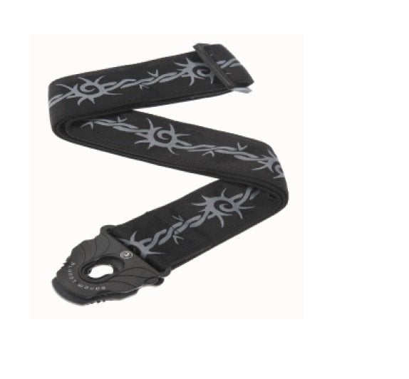 GİTAR ASKISI, KİLİTLİ, BARBED WIRE DESENLİ, EN: 50MM, BOY: 35.5''-59.5'' ARASI AYARLANABİLİR.