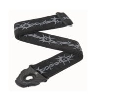 GİTAR ASKISI, KİLİTLİ, BARBED WIRE DESENLİ, EN: 50MM, BOY: 35.5''-59.5'' ARASI AYARLANABİLİR.