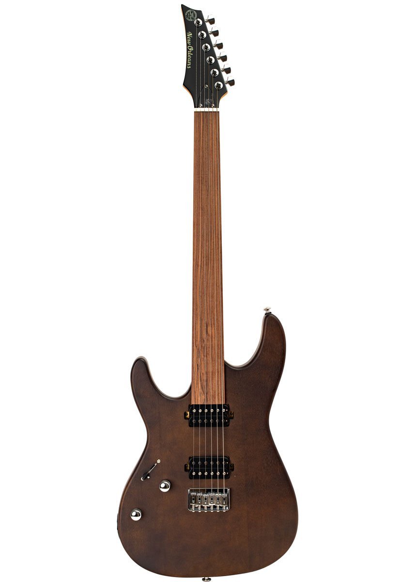 New Orleans FTS241 Mat Koyu Kahve Elektro Perdesiz Gitar