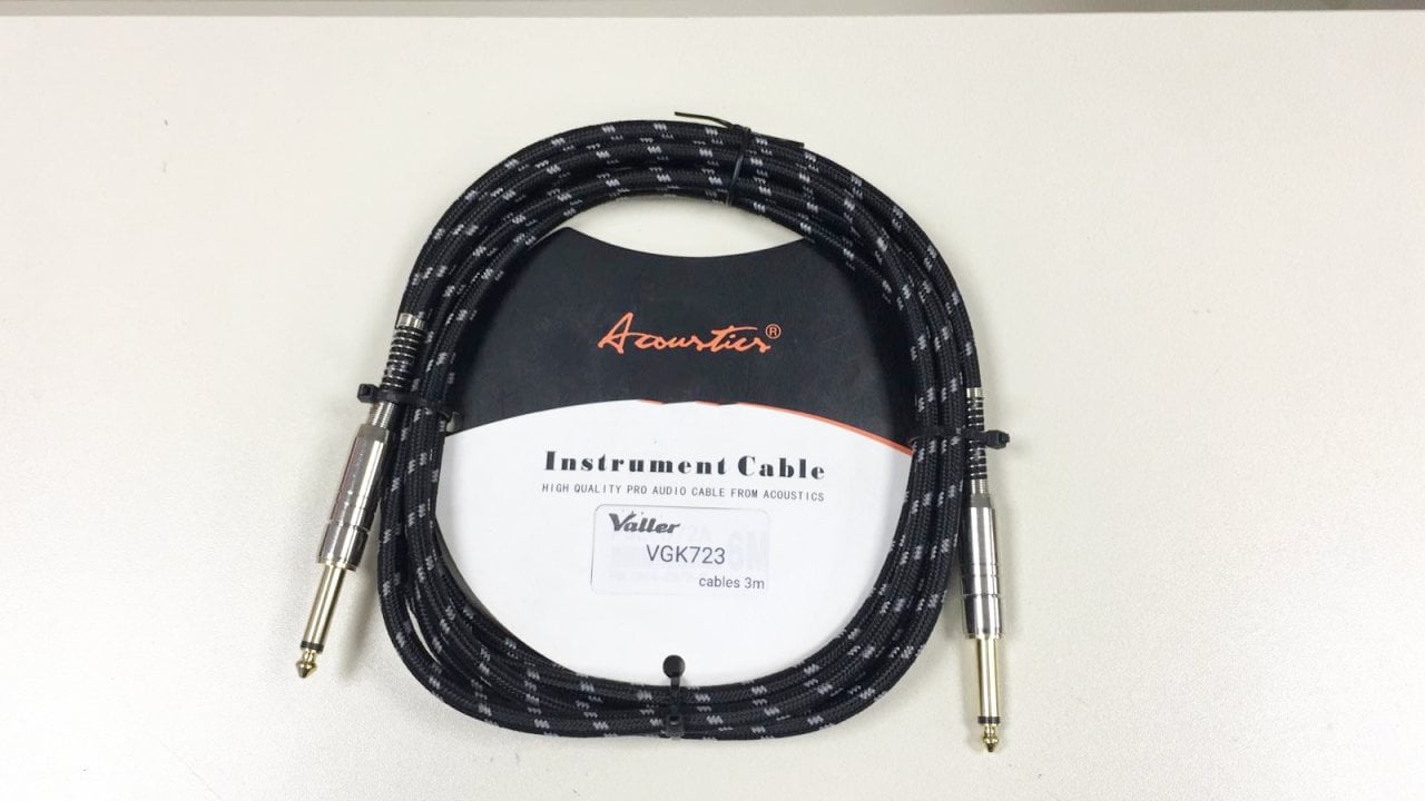 Valler VGK723 Jack Mono 6.3mm Çividen Çiviye 6 Metre Örgü Enstrüman Kablosu