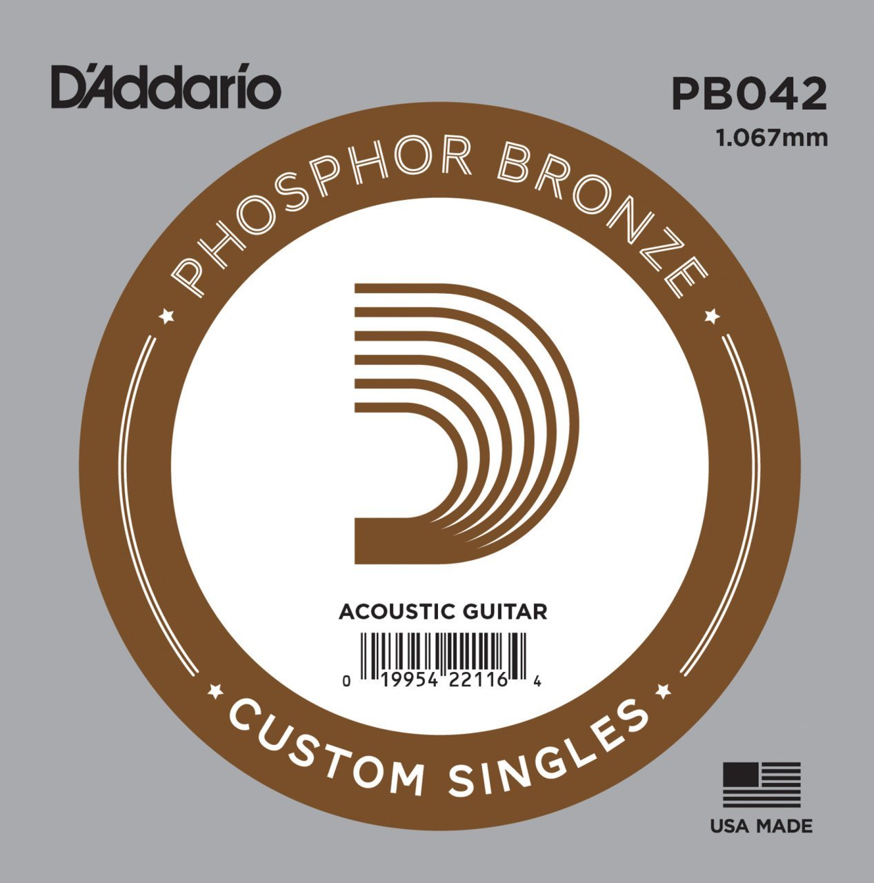 AKUSTİK TEK TEL, PHOSPHOR BRONZE WOUND, (LA), 5Lİ PAKET, 0.042 GAUGE