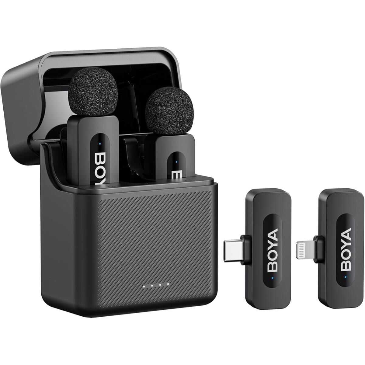 Boya V3 Combo Usb-c ve Lightning Portlu Gürültü Engelleyicili Kablosuz Yaka Mikrofonu