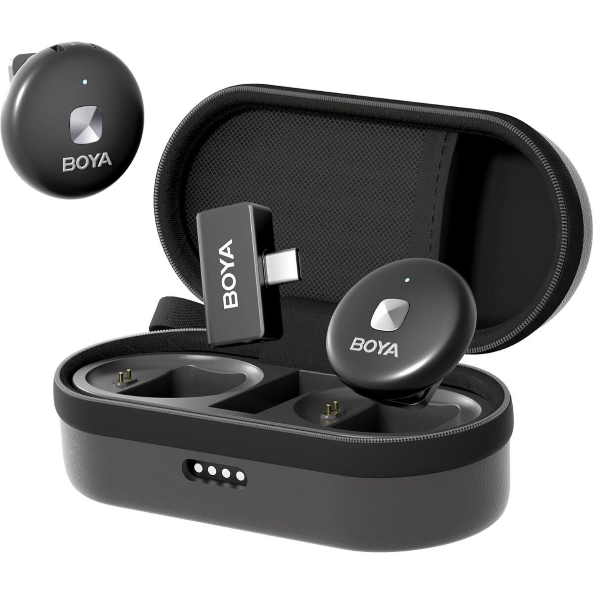Boya Omic-U Wireless İkili Yaka Mikrofonu (Siyah) Type-c Girişli Mini Yaka Mikrofonu