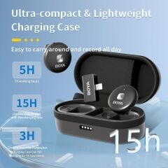 Boya Omic-U Wireless İkili Yaka Mikrofonu (Siyah) Type-c Girişli Mini Yaka Mikrofonu