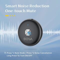 Boya Omic-U Wireless İkili Yaka Mikrofonu (Siyah) Type-c Girişli Mini Yaka Mikrofonu