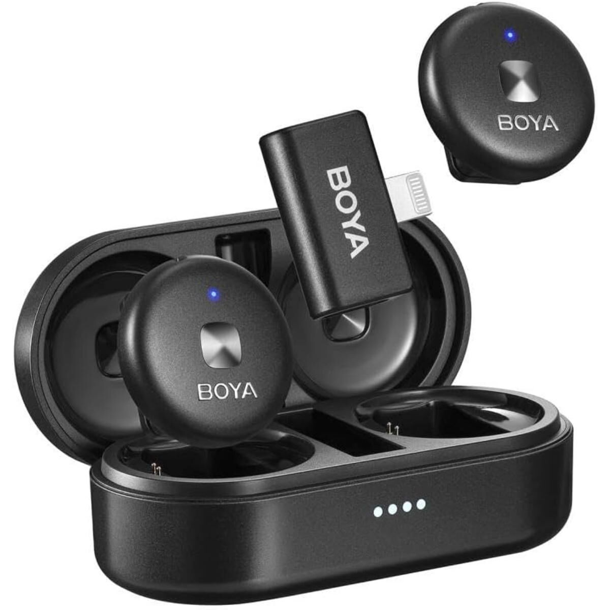 Boya Omic-D Wireless İkili Yaka Mikrofonu (Siyah) iphone ipad için Lightning