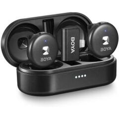 Boya Omic-D Wireless İkili Yaka Mikrofonu (Siyah) iphone ipad için Lightning