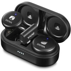 Boya Omic-D Wireless İkili Yaka Mikrofonu (Siyah) iphone ipad için Lightning