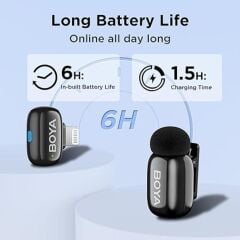 Boya Mini-16 (1TX+1RX) iphone ipad için Gürültü Engelleyicili Kablosuz Yaka Mikrofonu Lightning Giriş