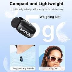Boya Mini-16 (1TX+1RX) iphone ipad için Gürültü Engelleyicili Kablosuz Yaka Mikrofonu Lightning Giriş