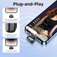 Boya Mini-16 (1TX+1RX) iphone ipad için Gürültü Engelleyicili Kablosuz Yaka Mikrofonu Lightning Giriş