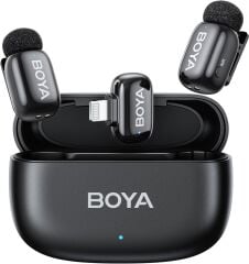 Boya Mini-15 (2TX+1RX+CC) iphone-ipad için Gürültü Engelleyicili Kablosuz Yaka Mikrofonu Lightning Device