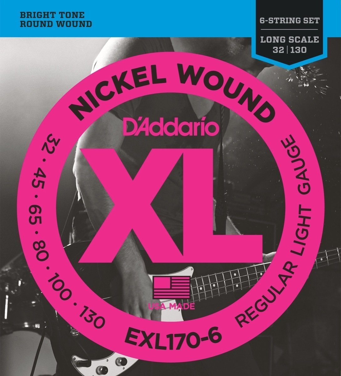 BAS GİTAR TEL SETİ , 6 TELLİ, XL, 32-130, LONG SCALE, NICKEL WOUND BASS, REGULAR LIGHT GAUGE, BRIGHT TONE, ROUND WOUND