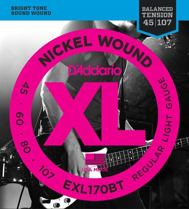 BAS GİTAR TEL SETİ, XL, 45-107, NICKEL WOUND BASS, BALANCED TENSION, REGULAR LIGHT GAUGE, BRIGHT TONE, ROUND WOUND