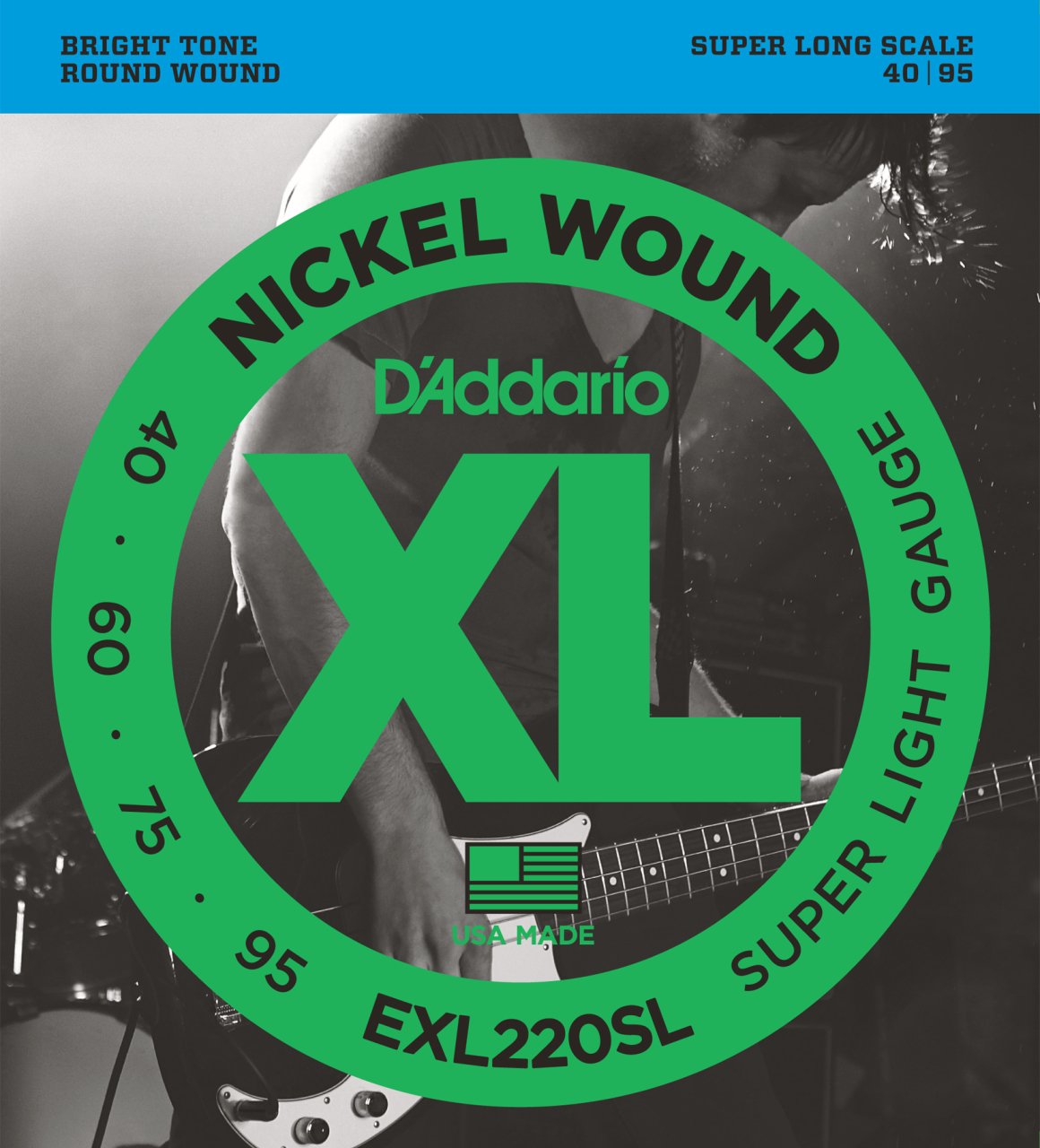 BAS GİTAR TEL SETİ, XL, 40-95, SUPER LONG SCALE, NICKEL WOUND BASS, SUPER LIGHT GAUGE, BRIGHT TONE, ROUND WOUND