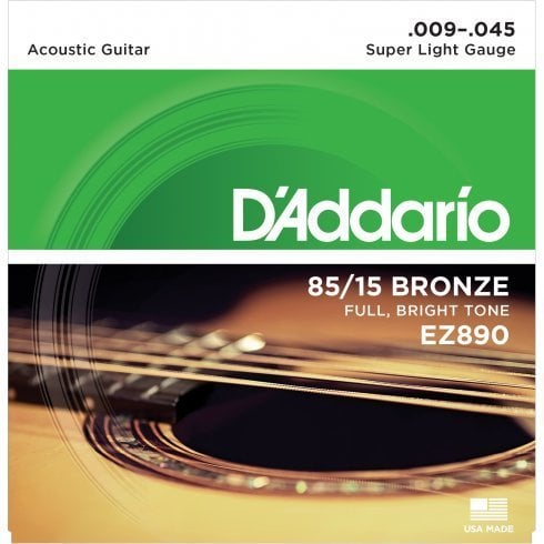 AKUSTİK GİTAR TEL SETİ, 85/15 BRONZE, SUPER LIGHT GAUGE (.009-.045), FULL BRIGHT TONE