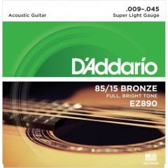 AKUSTİK GİTAR TEL SETİ, 85/15 BRONZE, SUPER LIGHT GAUGE (.009-.045), FULL BRIGHT TONE