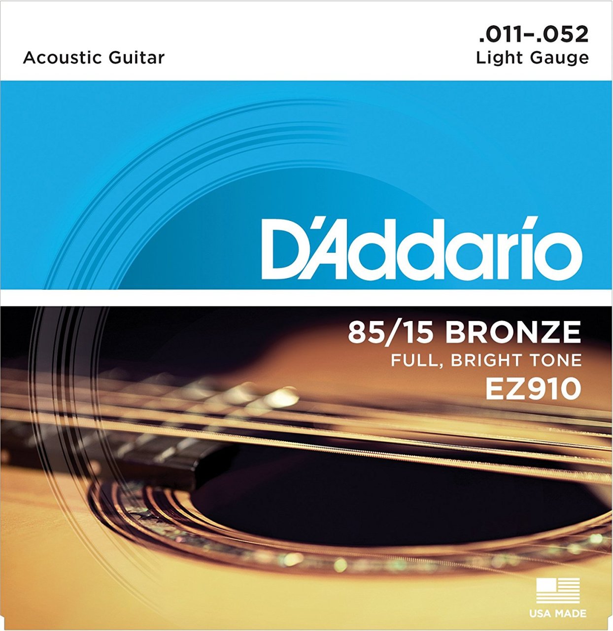 AKUSTİK GİTAR TEL SETİ, 85/15 BRONZE, LIGHT GAUGE (.011-.052), FULL BRIGHT TONE