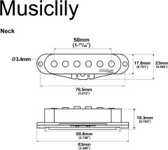 Wilkinson Alnico 5 M Seri Single Manyetik N  Neck Sap