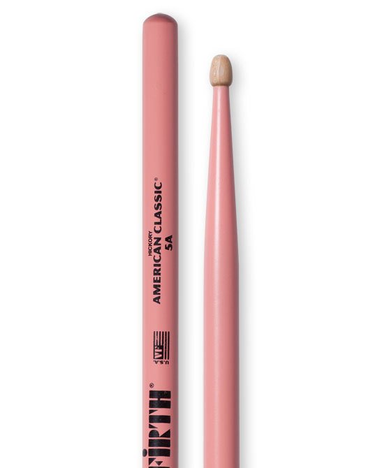 BAGET/STICK (ÇİFT), PEMBE RENK, HICKORY, 0.565''x16'' , MEDIUM TAPER, TIP: WOOD (AĞAÇ)/TEAR DROP, SURFACE: MEDIUM