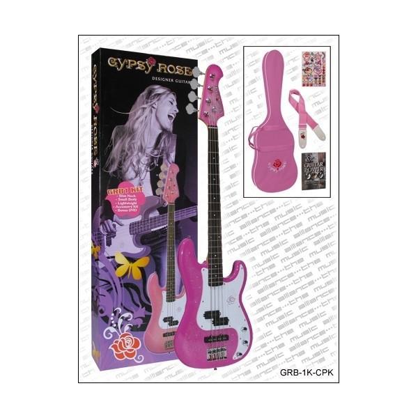 Valencia GRB1KCPK 4 Telli Bas Gitar Pembe+ kılıf+sehpa