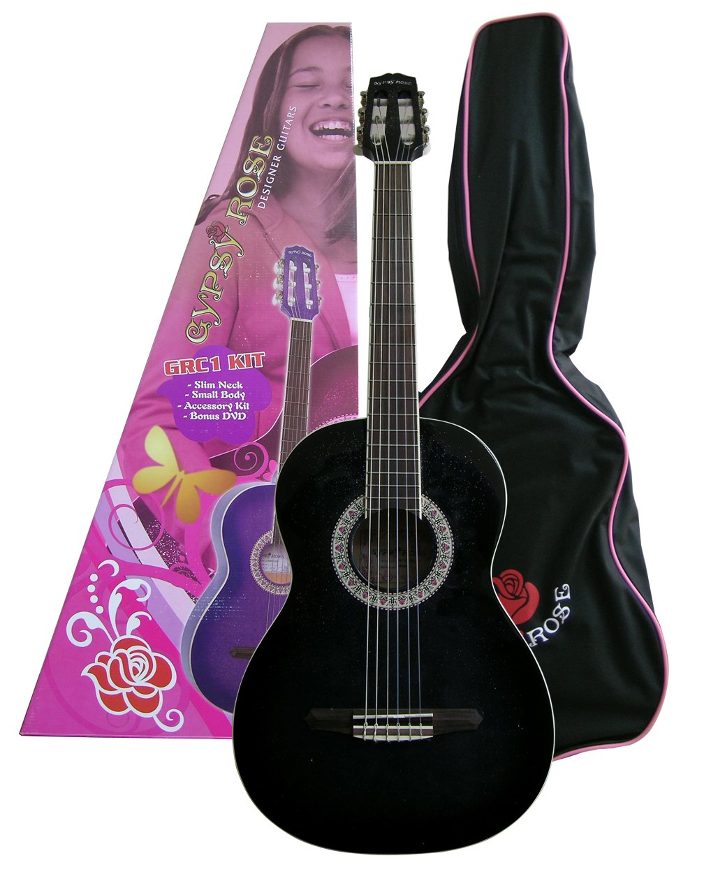 Valencia GRC1KCBK Klasik Gitar + Kılıf+ Askı