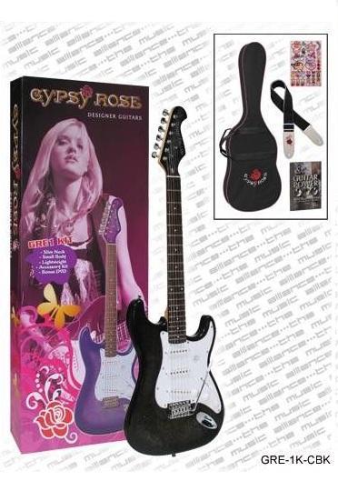 Valencia GRE1KCBK Elektro Gitar Siyah + çanta+ askı
