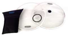 DERİ 22 EQ3 CLEAR+YASTIK+RESONANT SİYAH KİCK ÖN RİNGLİ-DELİKLİ SET(13MİL)+(7,5 MİL)