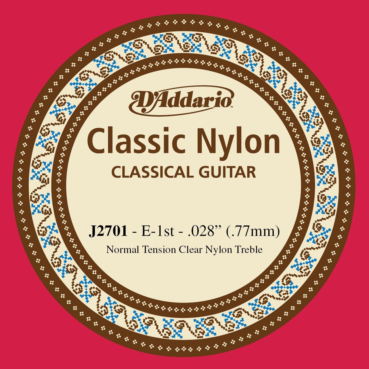 KLASİK GİTAR TEK TELİ, CLASSIC NYLON, NORMAL TENSION, CLEAR NYLON, TREBLE, E (Mİ), İLK TEL, 0.028'' (0.77MM)