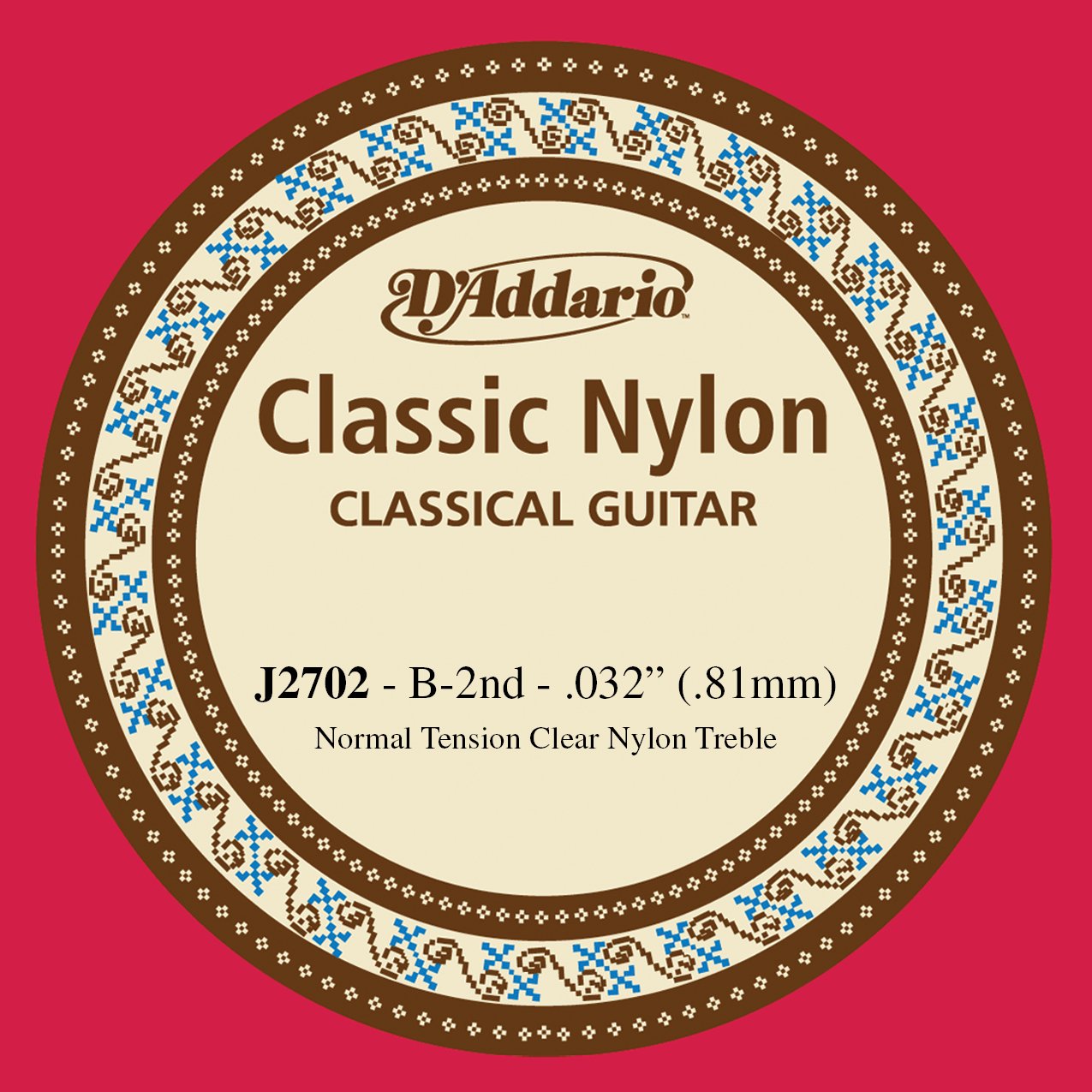 KLASİK GİTAR TEK TELİ, CLASSIC NYLON, NORMAL TENSION, CLEAR NYLON, TREBLE, B (Sİ), İKİNCİ TEL, 0.032'' (0.81MM)