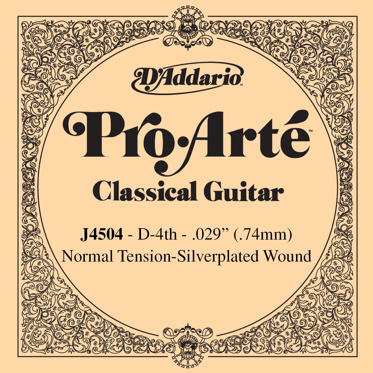 KLASİK GİTAR TEK TELİ, PRO-ARTE, NORMAL TENSION, SILVER PLATED COPPER WOUND-MULTIFLAMENT NYLON CORE, D (RE), DÖRTÜNCÜ TEL, 0.029'' (0.74MM)