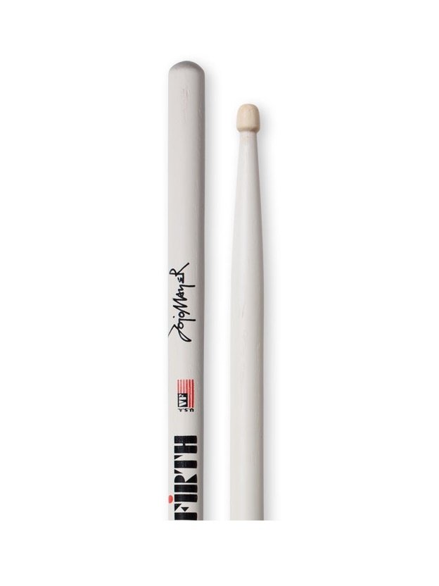 BAGET(ÇİFT) SIGNATURE STICK JJOJO MAYER, HICKORY, 0.577''x15 21/64'', MEDIUM TAPER, TIP: WOOD / BARREL, SURFACE: MEDIUM / PAINT