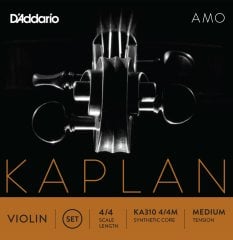 KEMAN TEL SETİ, KAPLAN AMO, 4/4 SCALE, MEDIUM TENSION, SYNTETHIC CORE