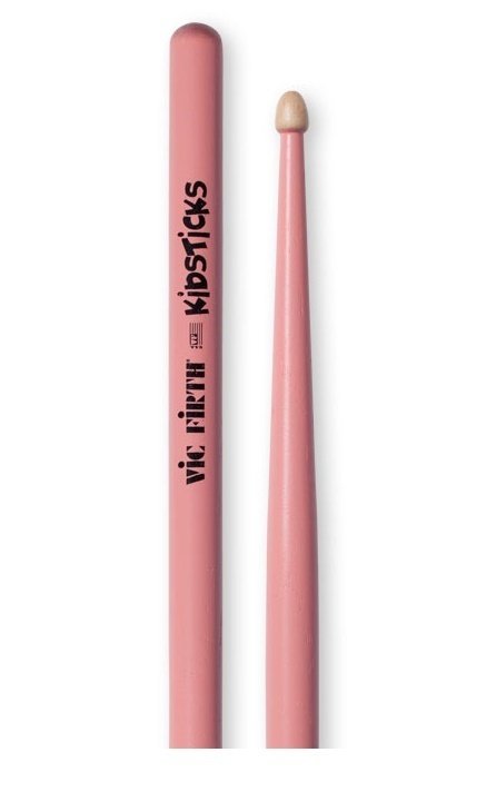 BAGET (ÇİFT) KIDSTICK PEMBE, HICKORY, 0.520''x13'' , LONG TAPER, TIP: WOOD (AĞAÇ) / TEAR DROP, SURFACE: MEDIUM / PAINT (PINK)