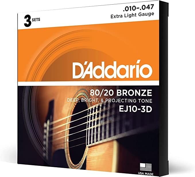 AKUSTİK GİTAR TEL SETİ, 3'LÜ PAKET, BRONZ