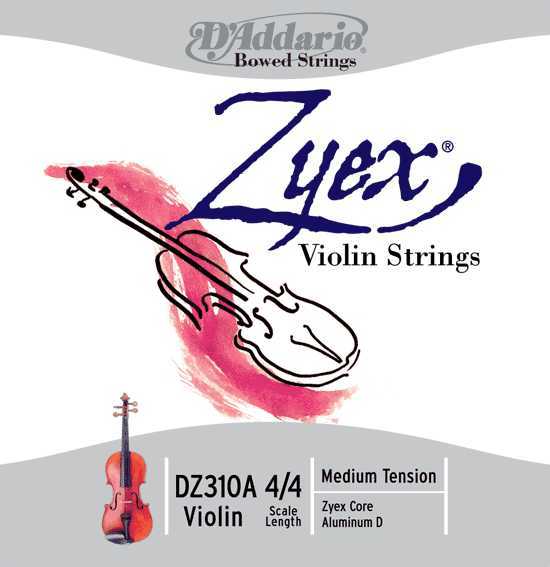 KEMAN TEL SET, ZYEX, 4/4 , MEDIUM TENSION, (RE ALUMİNYUM)