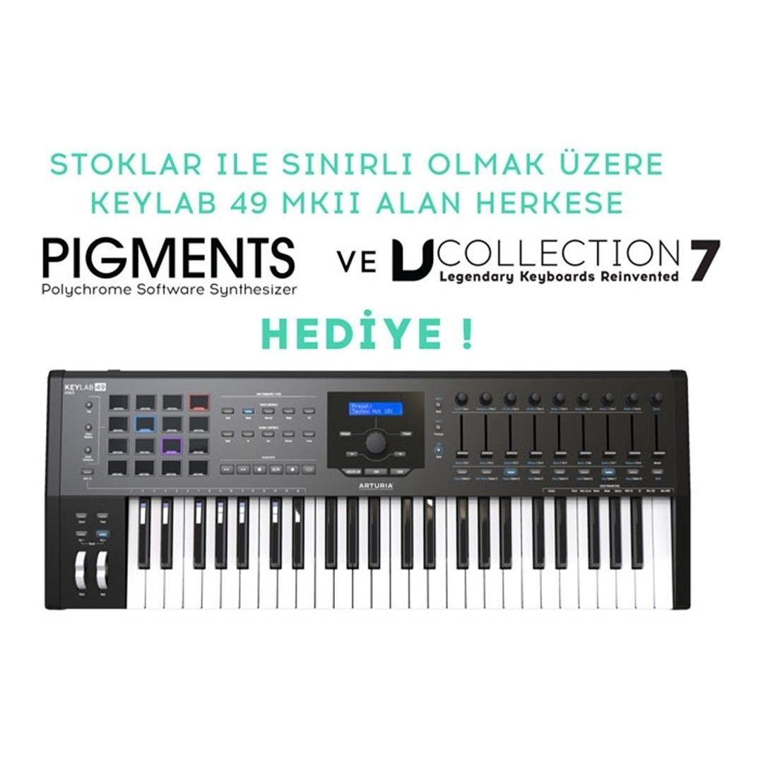 Arturia Keylab 49 MK2 - Siyah (V Collection 9 + Pigments Hediye)