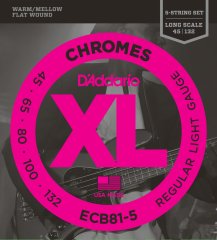 BAS GİTAR TEL SETİ, 5 TELLİ, CHROMES, REGULAR LIGHT GAUGE (45-132), LONG SCALE, WARM/MELLOW - FLAT WOUND