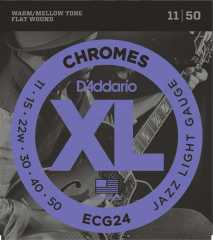 ELEKTRO GİTAR TELİ, CHROMES, 11-50, JAZZ LIGHT GAUGE, WARM / MELLOW TONE - FLAT WOUND