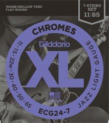 ELEKTRO GİTAR TELİ, 7 TELLİ, CHROMES, 11-65, JAZZ LIGHT GAUGE, WARM / MELLOW TONE - FLAT WOUND