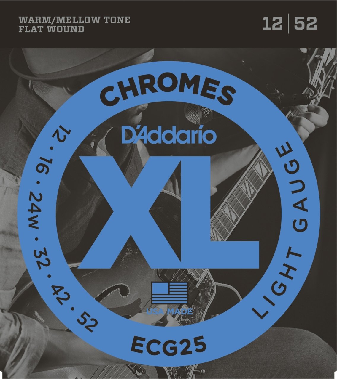 ELEKTRO GİTAR TEL SETİ, CHROMES, LIGHT GAUGE (12-52), WARM / MELLOW TONE - FLAT WOUND