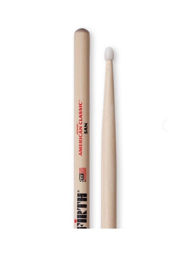 BAGET (ÇİFT) 5A NYLON, HICKORY, 0.565''x16'', MEDIUM TAPER, TIP: WOOD (AĞAÇ) / TEAR DROP, SURFACE: MEDIUM/LACQUER