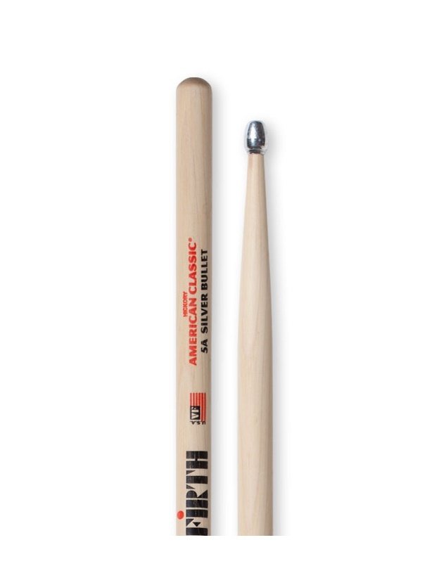 BAGET(ÇİFT) 5A SİLVERBULLET, HICKORY, 0.565''x16'', MEDIUM TAPER, TIP: SPECIALITY (ALUMINIUM) / TEAR DROP, SURFACE: MEDIUM/LACQUER