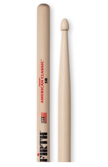 BAGET (ÇİFT) 5B, HICKORY, 0.595''x16'', MEDIUM TAPER, TIP: WOOD (AĞAÇ )/TEAR DROP, SURFACE: MEDIUM / LACQUER