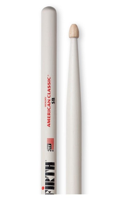 BAGET (ÇİFT) 5B WOOD WHITE, HICKORY, 0.595''x16'', MEDIUM TAPER, TIP: WOOD (AĞAÇ )/TEAR DROP, SURFACE: MEDIUM / PAINT WHITE