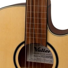 Valler VGX305 Naturel Cutaway İnce Kasa Perdesiz Elektro Klasik Gitar